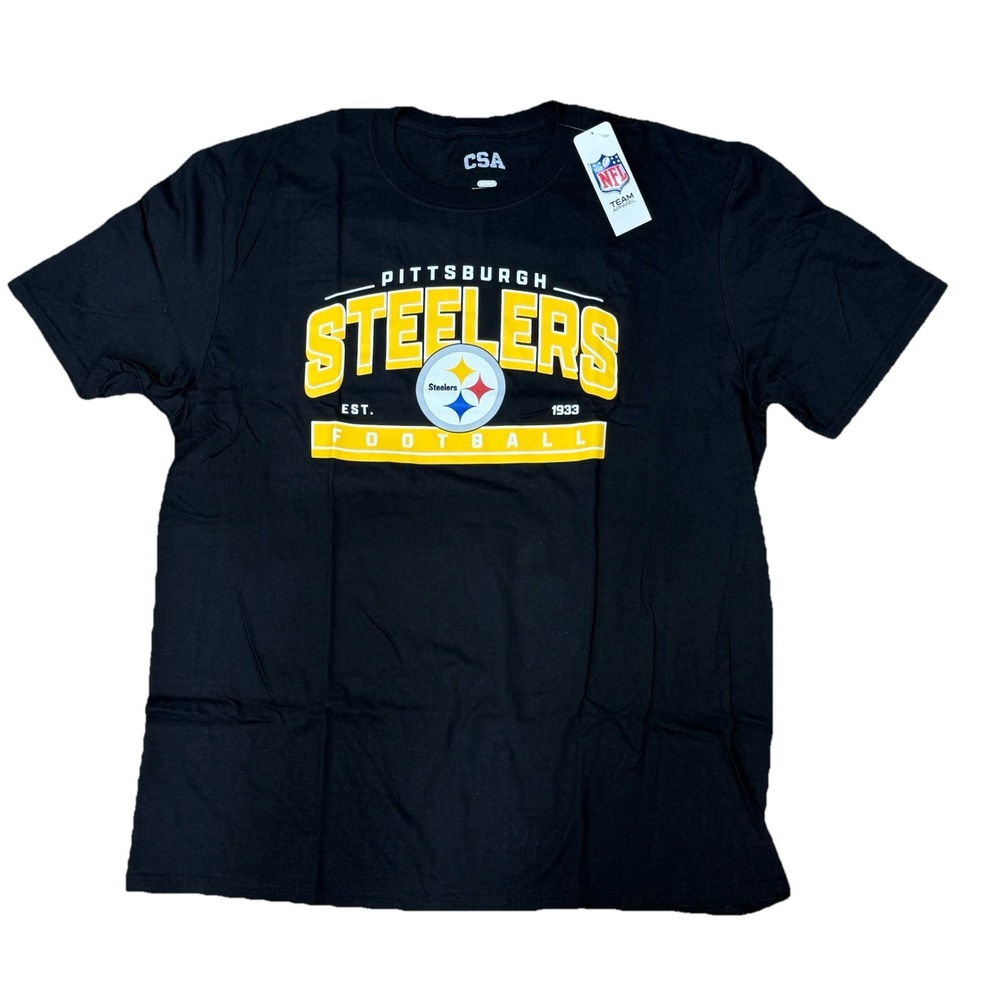 NWT Pittsburgh Steelers T-Shirt Men's XL Black 100% Cotton NFL Apparel
